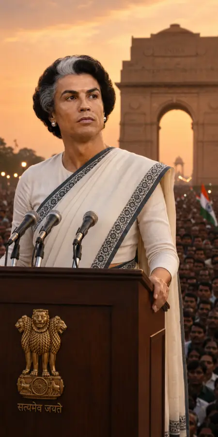Cristiano Ronaldo Indira Gandhi Political Rally 4K wallpaper for desktop and mobile - Pixbee