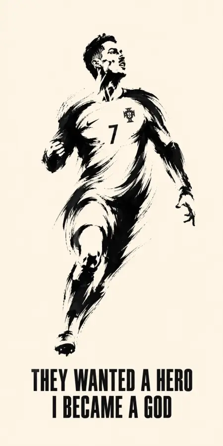 Cristiano Ronaldo Ink Sketch Hero Poster 4K wallpaper for desktop and mobile - Pixbee