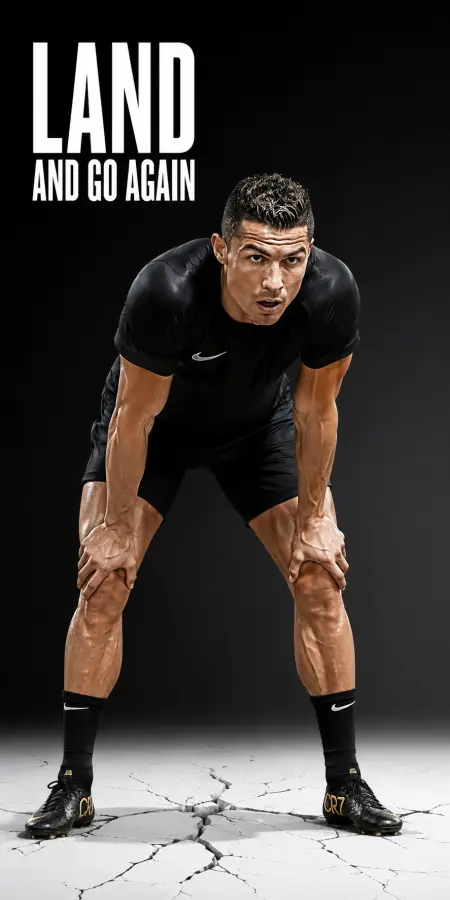 Cristiano Ronaldo Land And Go Again — football phone wallpaper