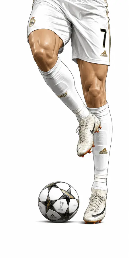 Cristiano Ronaldo Legs and Football Illustration 4K wallpaper for desktop and mobile - Pixbee