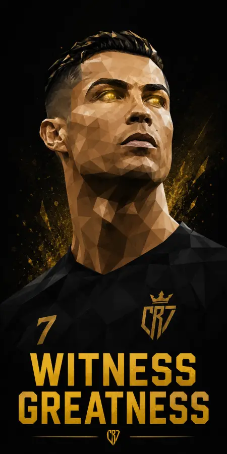 Cristiano Ronaldo Low Poly Golden Witness 4K wallpaper for desktop and mobile - Pixbee