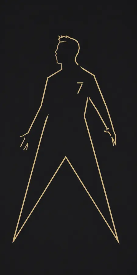 Cristiano Ronaldo Minimalist Line Silhouette Wallpaper 4K wallpaper for desktop and mobile - Pixbee