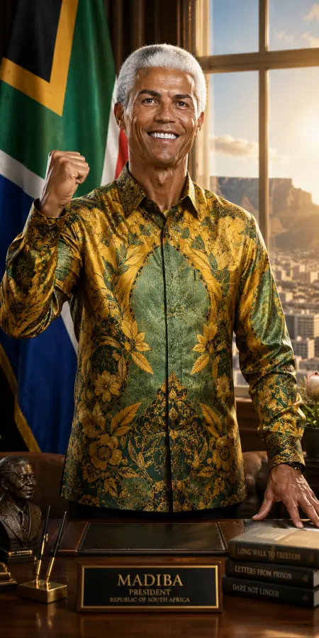 Cristiano Ronaldo Nelson Mandela President Concept 4K wallpaper for desktop and mobile - Pixbee