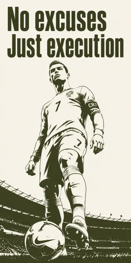 Cristiano Ronaldo No Excuses Just Execution 4K wallpaper for desktop and mobile - Pixbee