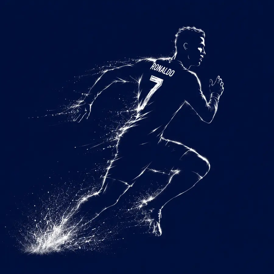 Cristiano Ronaldo Particle Sprint Speed Graphic — football desktop wallpaper