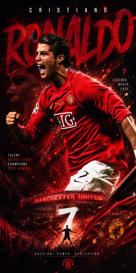 “Cristiano Ronaldo: Passion. Power. Perfection 🔴🔥” 4K wallpaper for desktop and mobile - Pixbee