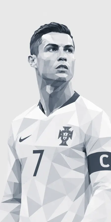 Cristiano Ronaldo Polygon Style Portrait Art 4K wallpaper for desktop and mobile - Pixbee