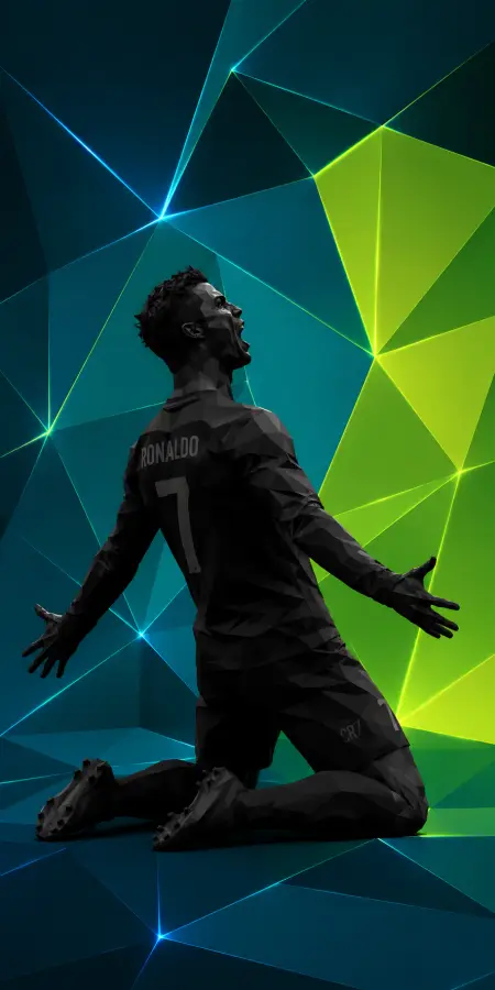 Cristiano Ronaldo Polygonal Knee Slide Art — football phone wallpaper
