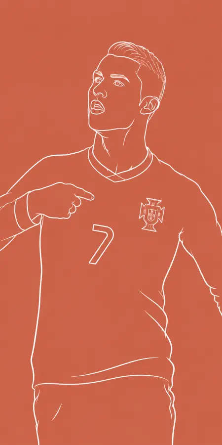 Cristiano Ronaldo Portugal Line Art Wallpaper 4K wallpaper for desktop and mobile - Pixbee