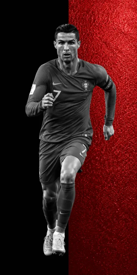Cristiano Ronaldo Portugal Red Textured Poster — football phone wallpaper