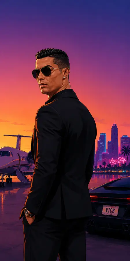 Cristiano Ronaldo Private Jet Gta Poster — gta vice city phone wallpaper