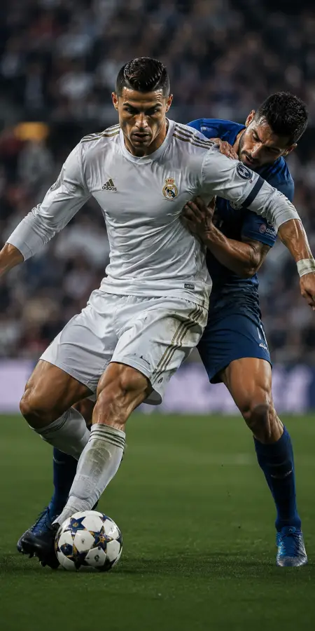Cristiano Ronaldo Real Madrid Dribble Battle — football phone wallpaper