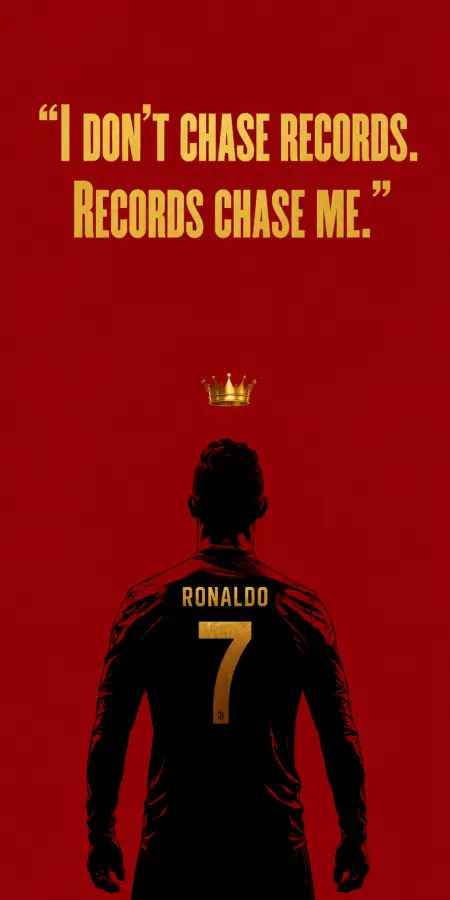 Cristiano Ronaldo Red Gold Record King 4K wallpaper for desktop and mobile - Pixbee