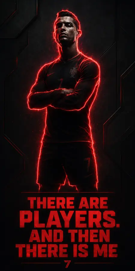 Cristiano Ronaldo Red Neon Energy Glow 4K wallpaper for desktop and mobile - Pixbee