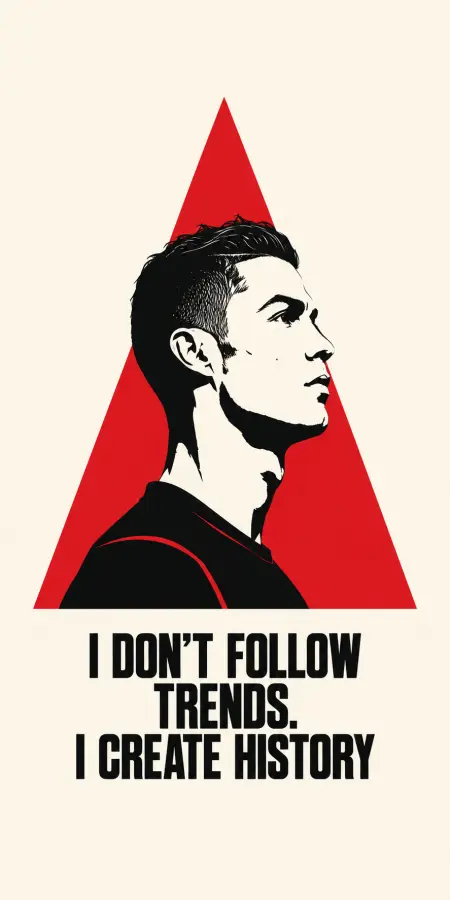 Cristiano Ronaldo Red Triangle Geometric Profile 4K wallpaper for desktop and mobile - Pixbee