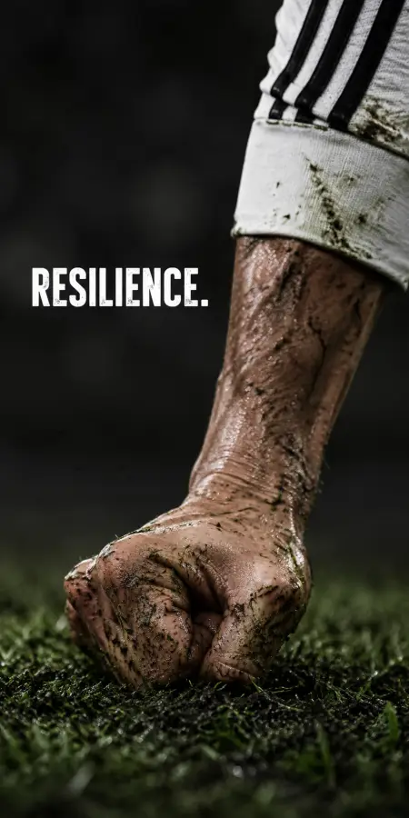 Cristiano Ronaldo Resilience Fist On Pitch — football phone wallpaper