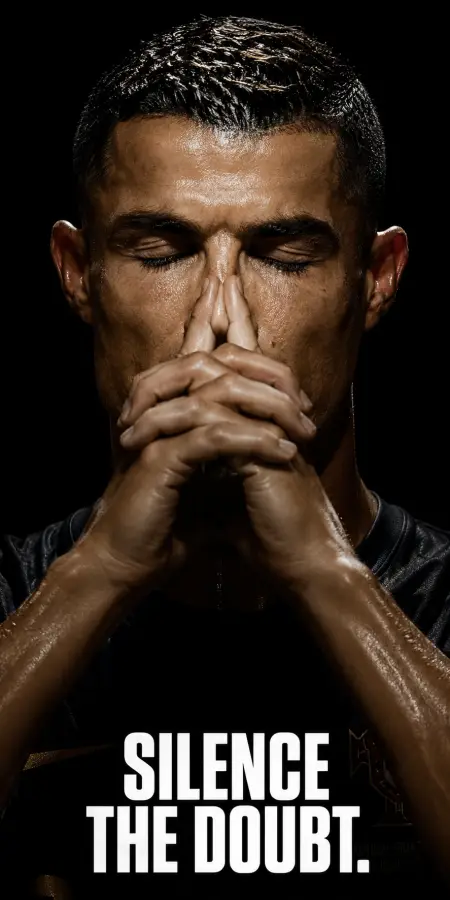 Cristiano Ronaldo Silence The Doubt Focus — football phone wallpaper