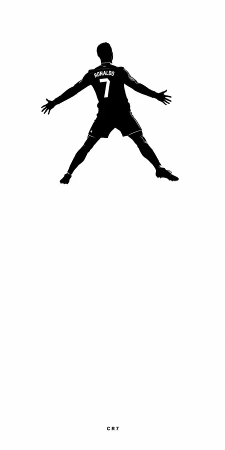 Cristiano Ronaldo Siuu Celebration Silhouette Minimalist — football phone wallpaper