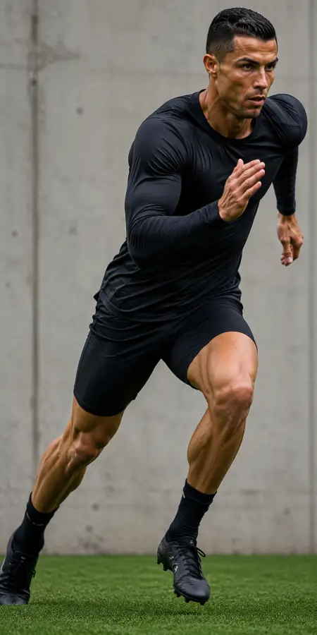 Cristiano Ronaldo Sprinting Concrete Wall — football phone wallpaper