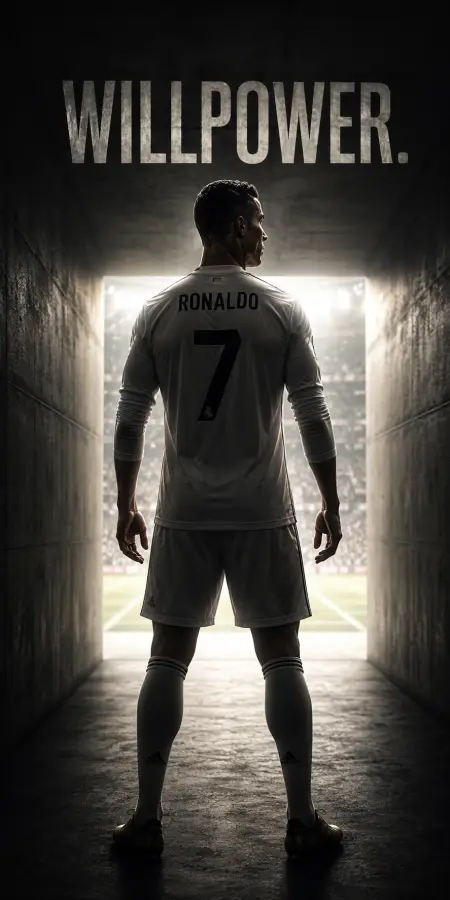 Cristiano Ronaldo Stand In Tunnel Willpower — football phone wallpaper