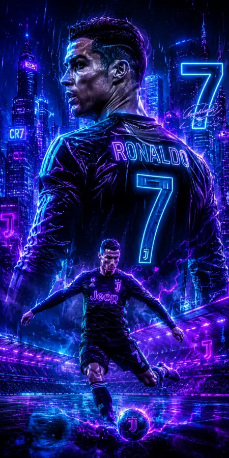 “Cristiano Ronaldo — The Neon King of Football.” 4K wallpaper for desktop and mobile - Pixbee