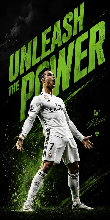 Cristiano Ronaldo Unleash The Power Graphic 4K wallpaper for desktop and mobile - Pixbee