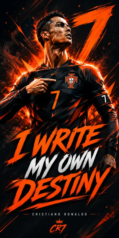 Cristiano Ronaldo Write My Own Destiny Art 4K wallpaper for desktop and mobile - Pixbee
