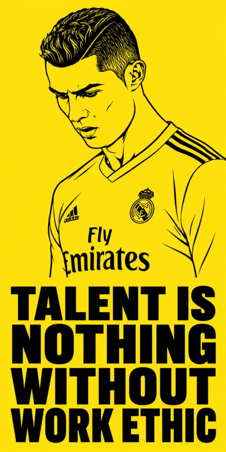 Cristiano Ronaldo Yellow Real Madrid Poster 4K wallpaper for desktop and mobile - Pixbee