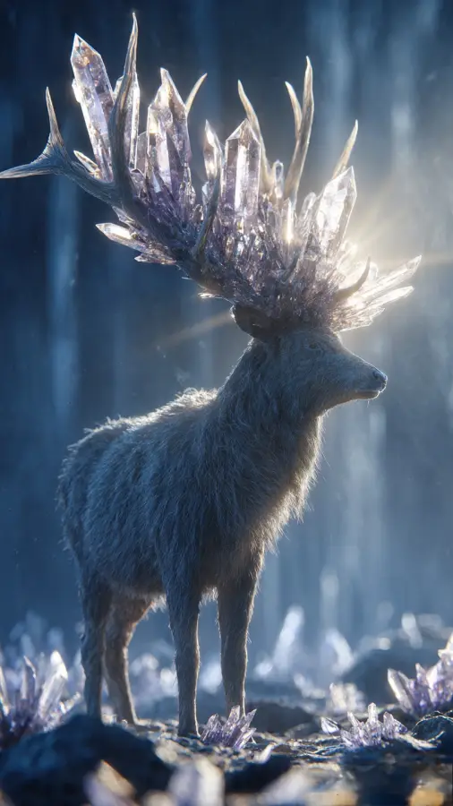 Crystal Crown Stag 4K wallpaper for desktop and mobile - Pixbee
