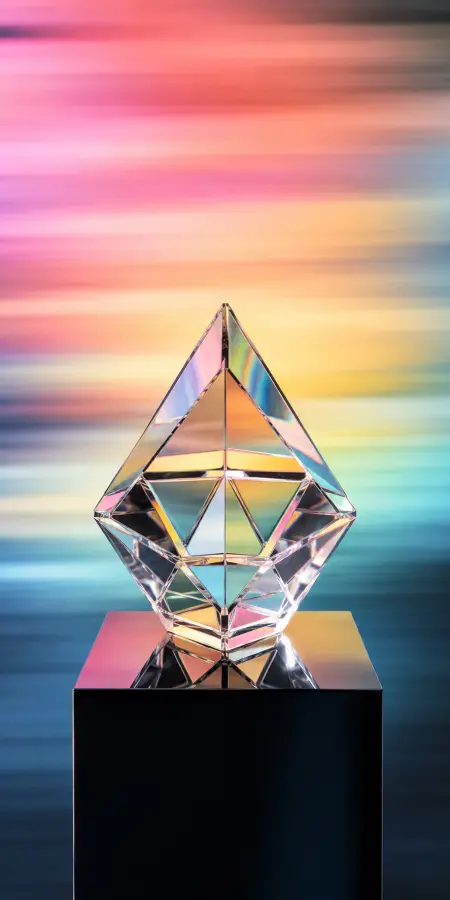 Crystal Diamond Emblem Colorful Spectrum — iphone wallpapers phone wallpaper