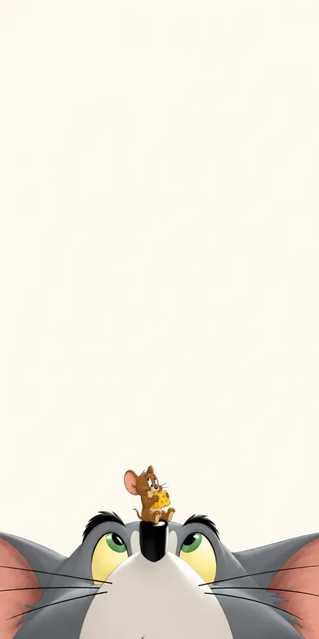 Cute Jerry Mouse Eating Cheese On Tom Head 4K wallpaper for desktop and mobile - Pixbee