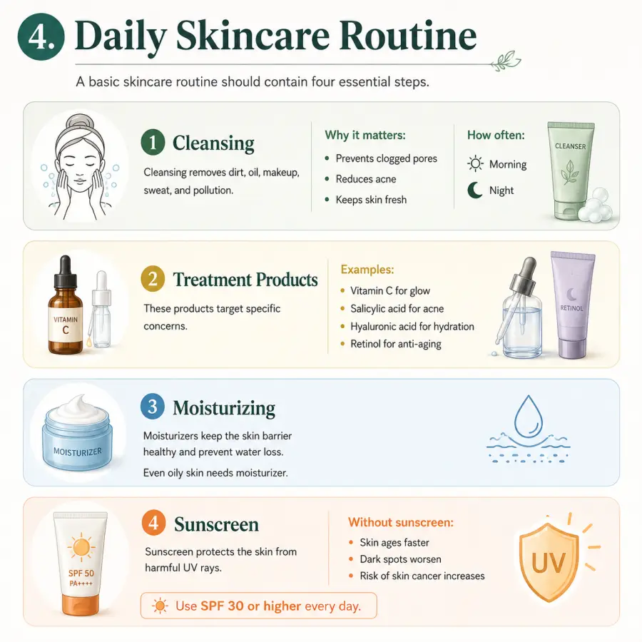 Daily Skincare Routine: 4 Essential Steps for Healthy Skin 4K wallpaper for desktop and mobile - Pixbee