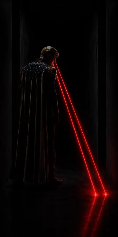 Dark Figure Shooting Red Laser From Eyes 4K wallpaper for desktop and mobile - Pixbee