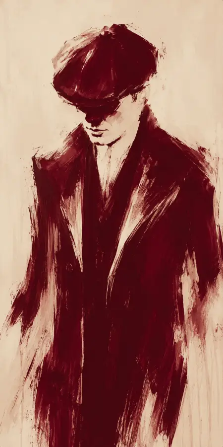Dark Red Abstract Painting Of Silhouette Man 4K wallpaper for desktop and mobile - Pixbee