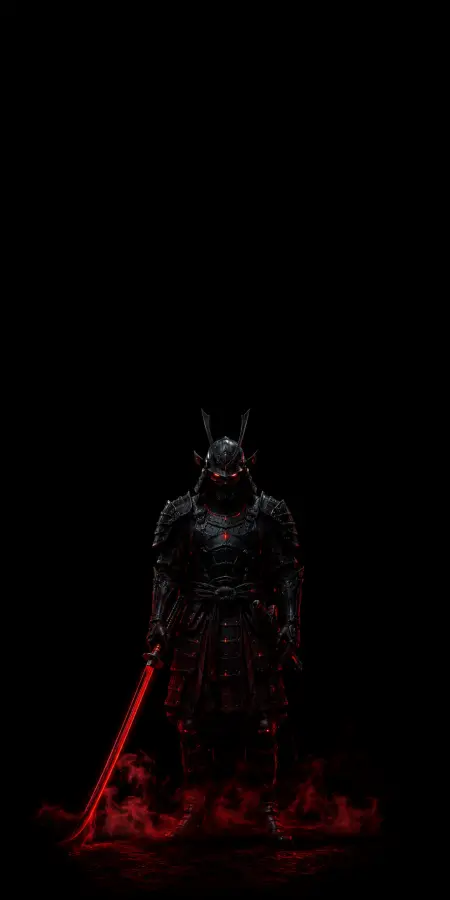 Dark Samurai Holding Glowing Katana Sword — iphone wallpapers phone wallpaper
