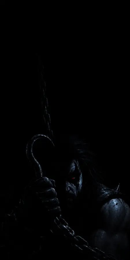 Dark Shadowy Lobo Holding Hook Chain — iphone wallpapers phone wallpaper