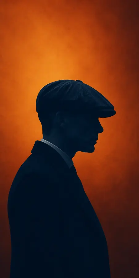 Dark Silhouette Profile Portrait Against Orange Background 4K wallpaper for desktop and mobile - Pixbee