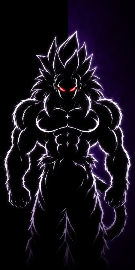 Dark Super Saiyan 4 Goku Neon Glow 4K wallpaper for desktop and mobile - Pixbee