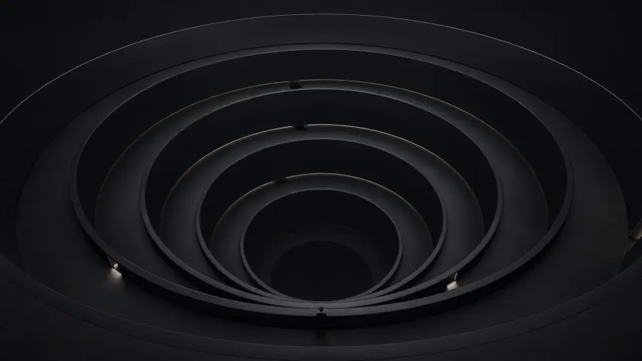 Deep Circular Architectural Vortex with Figure 4K wallpaper for desktop and mobile - Pixbee