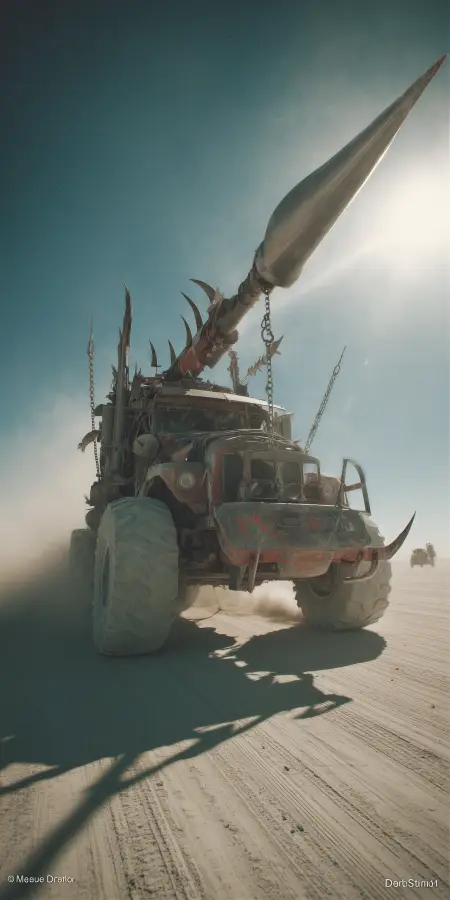 Desert Apocalypse Armored War Truck 4K wallpaper for desktop and mobile - Pixbee