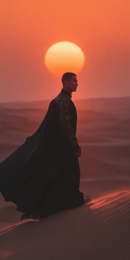 Desert King at Sunset - Ronaldo 4K wallpaper for desktop and mobile - Pixbee