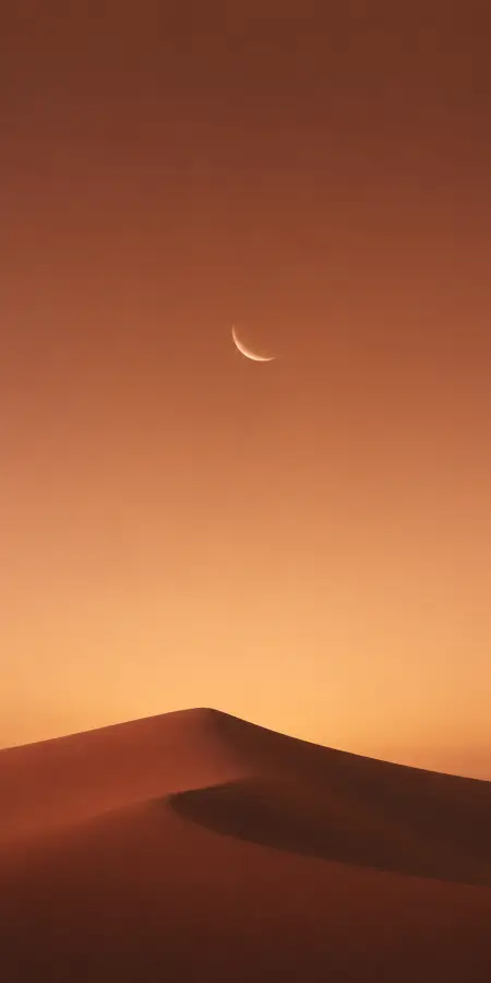 Desert Moon: “Even silence glows under the right sky.” 4K wallpaper for desktop and mobile - Pixbee