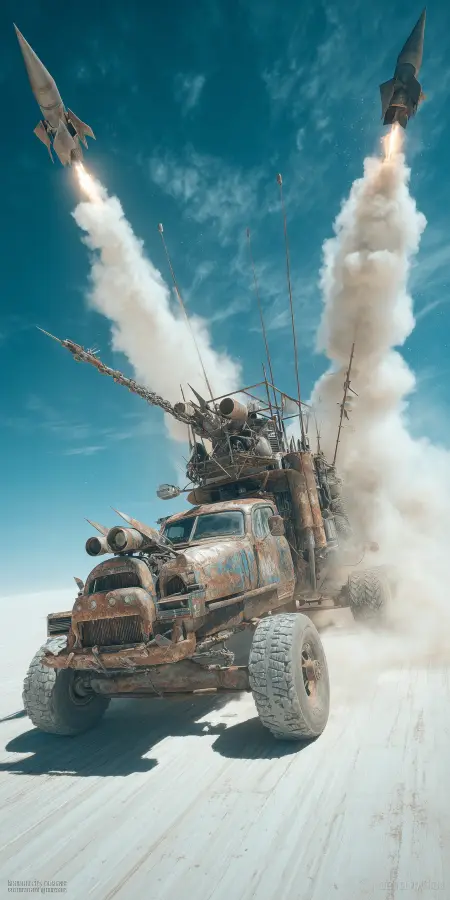 Desert War Machine Missile Launch 4K wallpaper for desktop and mobile - Pixbee