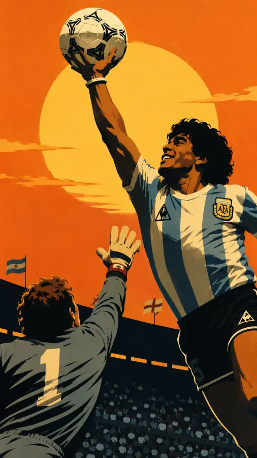Diego Maradona Hand Of God Retro — football phone wallpaper