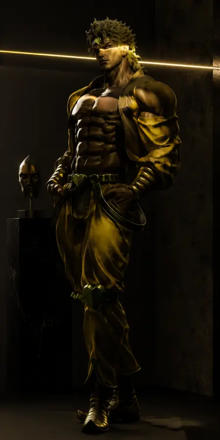 Dio Brando Jojo Bizarre Adventure Golden Aura 4K wallpaper for desktop and mobile - Pixbee
