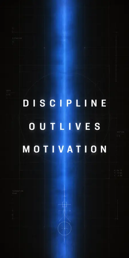 Discipline Outlives Motivation Sci Fi HUD 4K wallpaper for desktop and mobile - Pixbee
