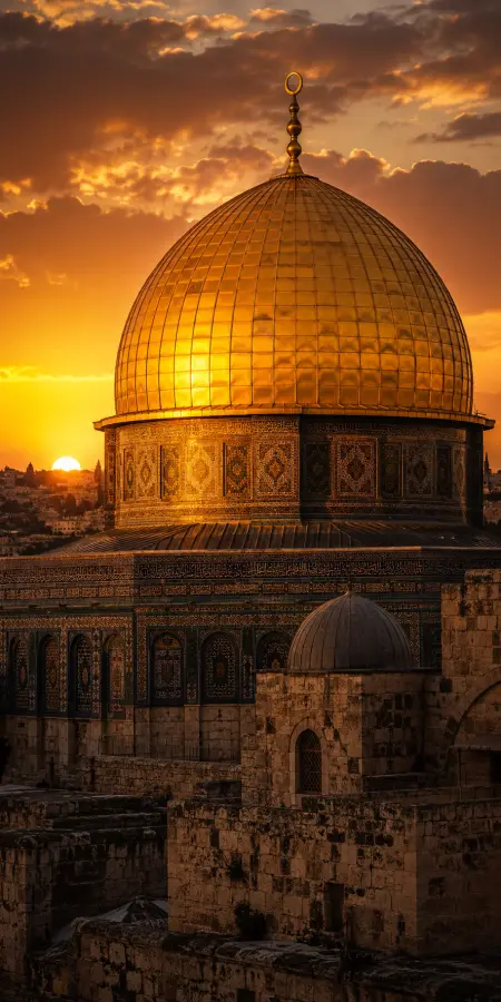 Dome Of The Rock At Sunset — islamic wallpaper phone wallpaper