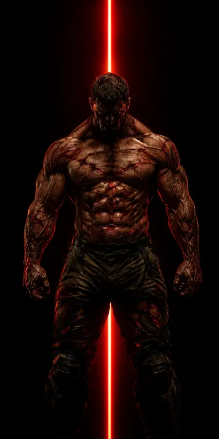 Doom Slayer Unarmored Red Laser Beam 4K wallpaper for desktop and mobile - Pixbee