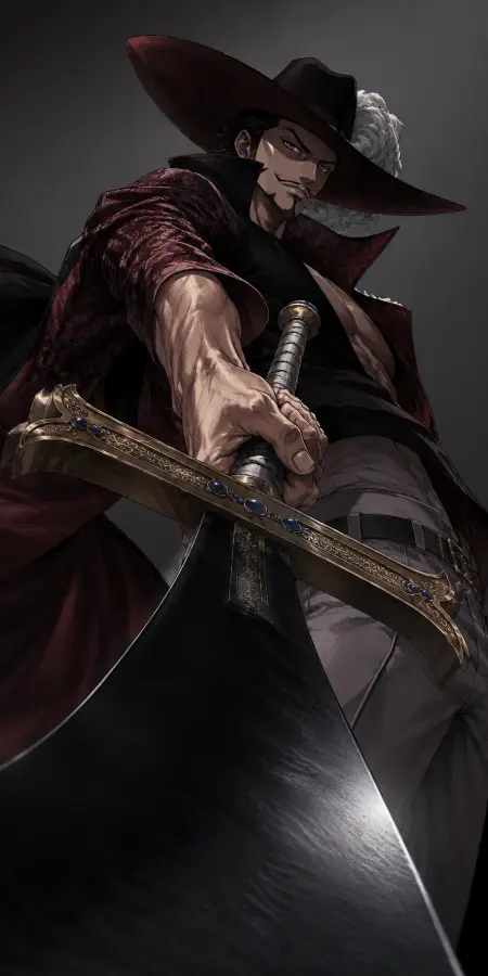 Dracule Mihawk Low Angle Sword Point 4K wallpaper for desktop and mobile - Pixbee
