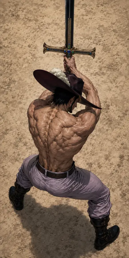 Dracule Mihawk Overhead Large Sword Stance 4K wallpaper for desktop and mobile - Pixbee